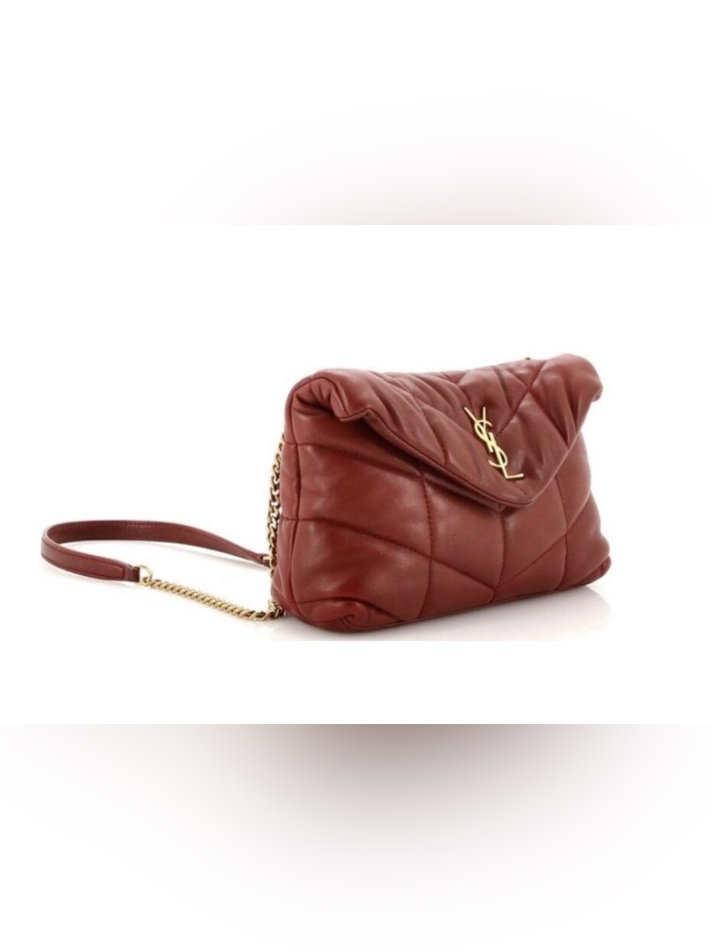 Saint Laurent Lou Lou Puffer Toy Quilted Leather Shoulder Bag in Red